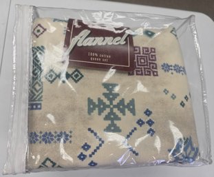 Unopened Package Queen Size 100% Cotton Flannel Sheet Set By JCPenny Home Collection