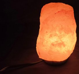 Hand-carved Natural Himalayan Salt Lamp With A Wooden Base