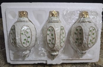 Set Of 3 Bradford Exchange Irish Blessings Heirloom Porcelain Ornaments.