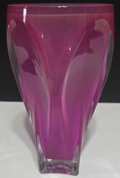 Heavy Pink Teleflora Vase