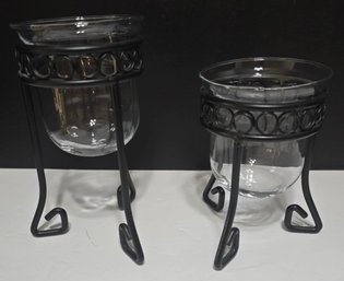Metal Candle Holders - Set Of 2
