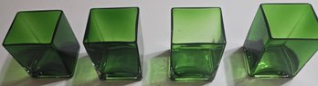 Set Of 4 Teleflora Green Square Planters