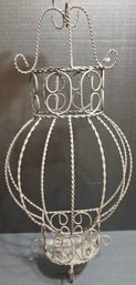 Wrought Iron Balloon Basket Planter Intended For Growing Vining Flowers