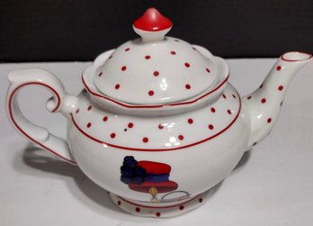 A Special Place' Red Hat Society White Porcelain Teapot