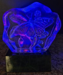 Crystal Or Glass Butterfly Sculpture
