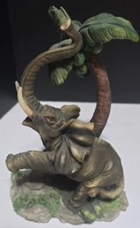 Looks To Be A Rare De Capoli Collection 8.5 Elephant Statue With Bananas Figurine Sculpture