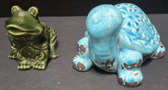 Ceramic Frog And Turtle