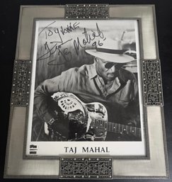 Signed Photograph Of The Legendary Blues Musician Taj Mahal Nicely Framed