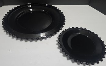 Black Crackle Barrel Plate & Saucer