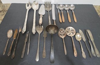 Assorted Vintage Silver Plated Flatware And Serving Pieces
