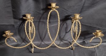 Vintage Home Interiors (Homco) Gold Twisted - Wire Metal Wall Sconce