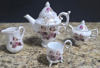 Vintage Dresden-style Porcelain Demitasse Tea Set