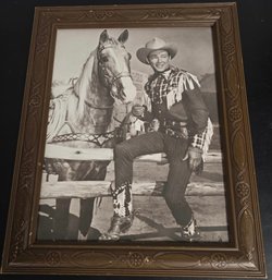 Framed Picture Of American Cowboy Actor And SingerRoy Rogerswith His Horse, Trigger