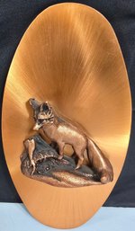 Vintage Copperama Inc 'Parental Pride' Copper Fox Wall Hanging.