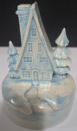 Vintage Ceramic Santa Music Box