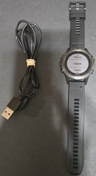 Garmin Fenix 5X Sapphiremultisport GPS Watch With A Black Silicone Band