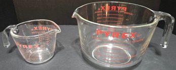 2 Pyrex Glass Measuring Cups