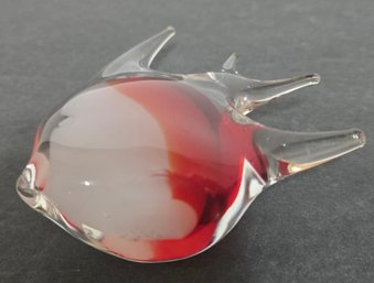 Art Glass Sculpture Of A Tropical Angelfish