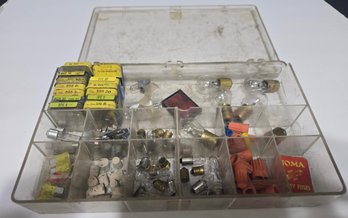 Assorted Lot Of Vintage Automotive Fuses And Light Bulbs