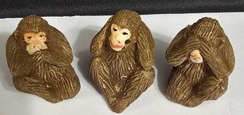3 Miniature Wise Monkeys