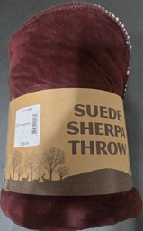 Suede Sherpa Throw - Unused