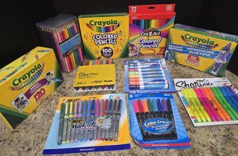Markers, Highlighters And Colored Pencils