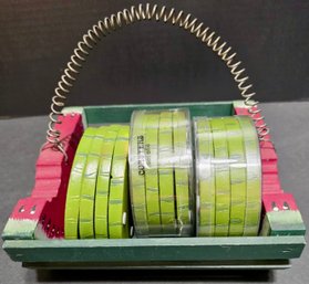 Set Of Hand-painted Wooden Watermelon Coasters In A Matching Holder