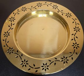 Vintage PartyLite Brass 3 Wick Candle Charger Or Tray