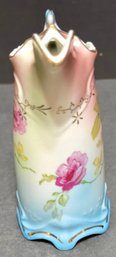 RS Prussia Miniature Porcelain Pitcher With A Hand-painted Rose Design And Gold Trim