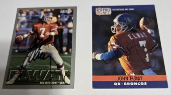 Denver Bronco John Elway Signed Football Cards