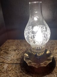 Vintage Hurricane Style Electric Table Lamp