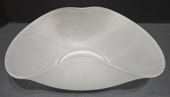 Vintage White Satin Glass Wave Bowl Or Tray With A Freeform Design