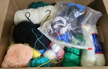 Box Of Mixed Yarns (most Are Open)