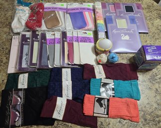 Large Group Of Woman's Trouser Socks, Knee Highs, Panty Hose And More