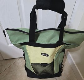 Olympia Casual Gear Sports Plus Rolling Shopper Tote Bag In A Green And Yellow Colorway