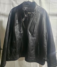 Calvin Klein Leather Coat Size XXL