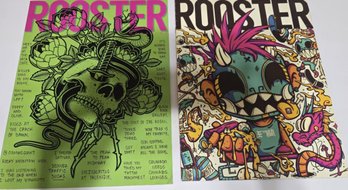 Pair Of Rooster Magazines ' Featuring Various Phrases