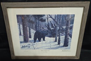 Framed And Matted Limited Edition Art Print Titled 'Time To Call It A Year' By Wildlife Artist Les Kouba