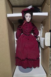 Franklin Heirloom Dolls Porcelain Collectible Doll Depicting The Character Jo March From Little Women