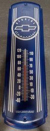 Genuine Chevrolet Blue And White Metal Thermometer Vintage Style 17 Inches
