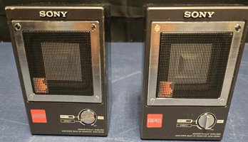 Vintage Sony APM-007AV Powered Speakers - Untested