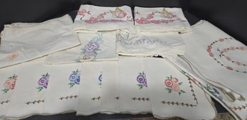 Hand Crafted Table Cloth & Napkins With Some Pillow Cases