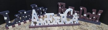 Wooden Patriotic Tabletop Signs