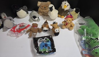 Group Of Mixed Small Stuffed Animals