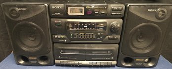 1993 Sony CFD-560 CD Mega Bass Bookshelf Radio Cassette-Corder - Tested And Works