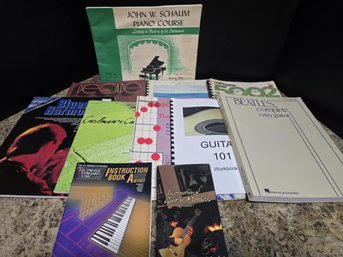 Group Of Guitar Music Books And Vhs Tape