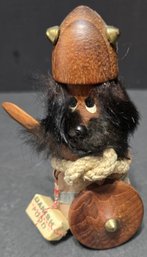 Mid-century Modern Danish Teak Wood Viking Figurine