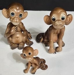 Looks To Be Josef Set Of Vintage Originals Porcelain Monkey Figurines