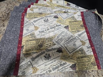 Set Of 6 Fabric Placemats Featuring A Patriotic, Military-themed Print