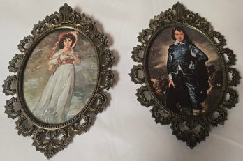 Set Of Vintage Italian Ornate Brass Frames